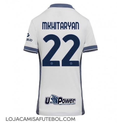 Camisa de Futebol Inter Milan Henrikh Mkhitaryan #22 Equipamento Secundário Mulheres 2024-25 Manga Curta